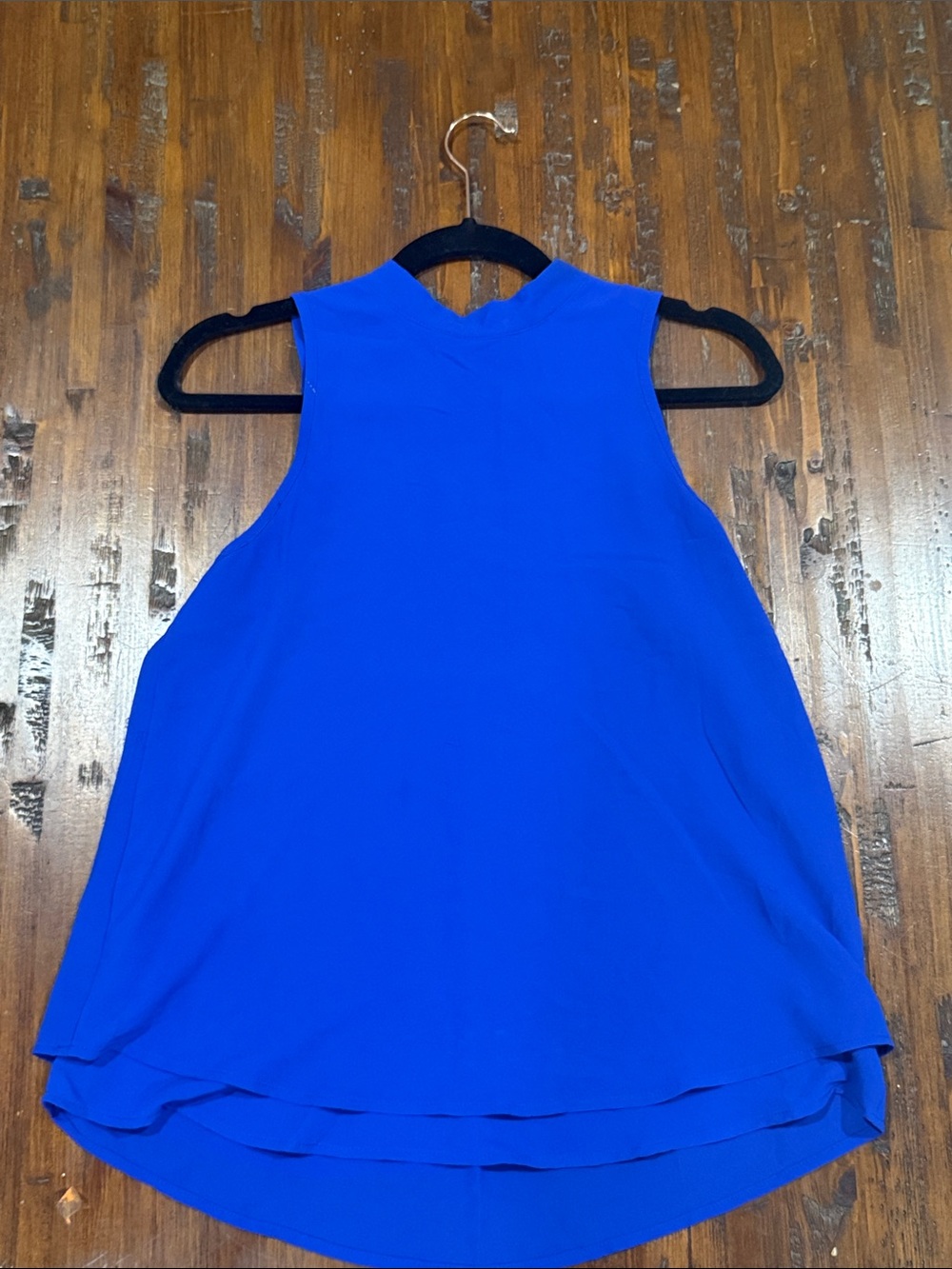 Naked Zebra Sleeveless Cobalt Blue Layered Hem Camisole